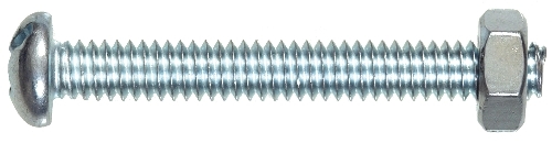 7007686 Machine Screw, #10-24 Thread, 3/4 in L, Round Head, Slotted Drive