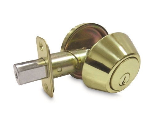 DL71-KA3Z Deadbolt, 3 Grade, Alike Key, Polished Brass, 2-3/8 to 2-3/4 in Backset, KW1 Keyway