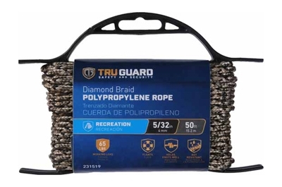 642821 Rope, 5/32 in Dia, 50 ft L, #5, 60 lb Working Load, Polypropylene, Camouflage
