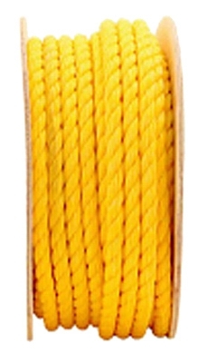 644981TV Rope, 3/4 in Dia, 100 ft L, 1400 lb Working Load, Polypropylene, Yellow