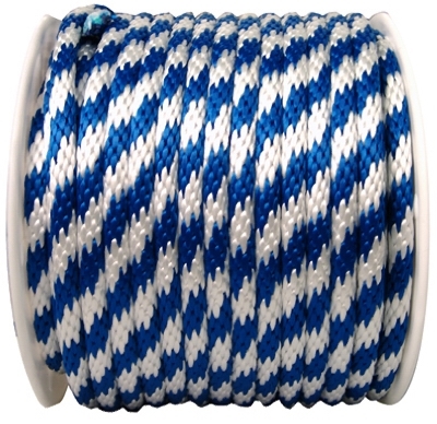 300511TV Rope, 5/8 in Dia, 200 ft L, Polypropylene, Blue/White