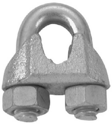 T7670409 Wire Rope Clip, 1/16 in Opening, Malleable Iron, Electro-Galvanized