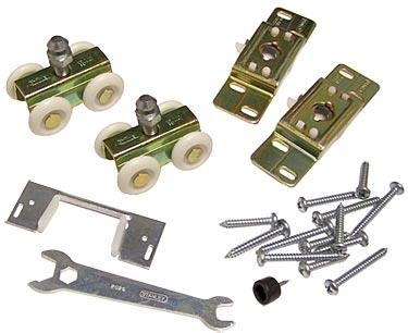 PD150N-HDW Pocket Door Hardware Kit, Aluminum, Zinc