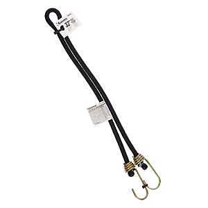 A06182Z Heavy-Duty Bungee Cord, 32 in L, Rubber, Black, Hook End