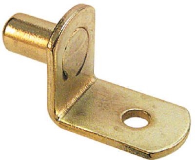 241939 Shelf Support Peg, Specifications: 1/4 in Dia x 3/8 in L Pin, 3/4 in Projection, Brass, Metal