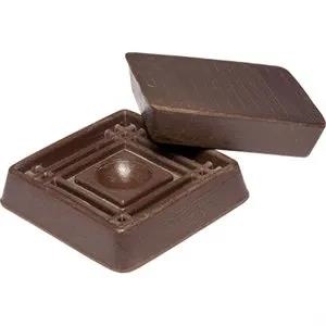 19074 Furniture Cup, Square, Rubber, Walnut, 1-5/8 in L, 1-5/8 in W