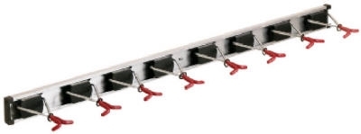 Aluminum Rail Wall Rack with 8 Hooks, 36"