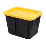 Professional Grade 691294 Stackable Storage Box, 12 gal, Padlock Locking, Polypropylene, Black/Yellow