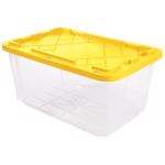 691331 Snap-Lock Storage Box, Polypropylene, Clear/Yellow, 20.4 in W, 14.7 in H