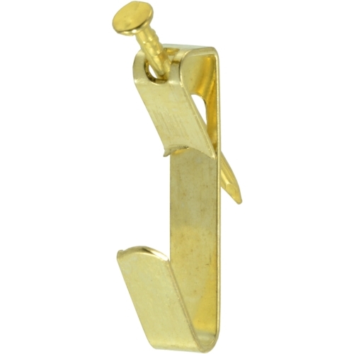 24521 Picture Hanger, 10 lb, Brass, 5/PK