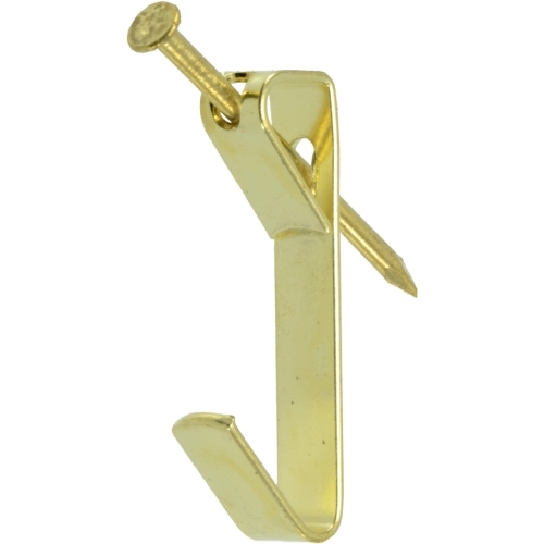 24523 Picture Hanger, 30 lb, Brass, 5/PK