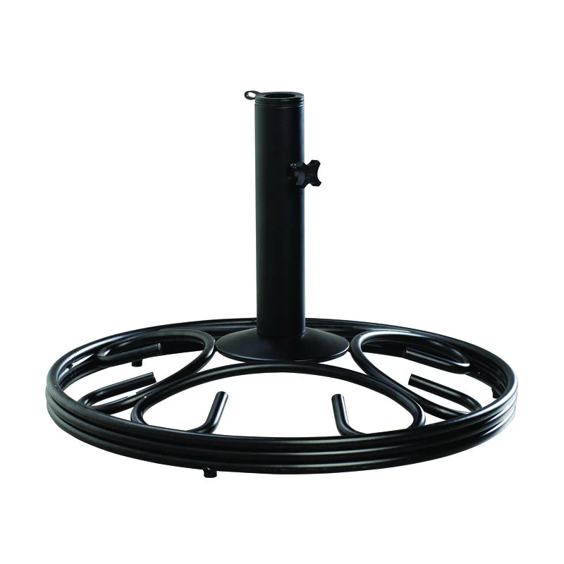 28580MB Umbrella Base, Round, Cast Iron, Black, Powder-Coated
