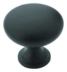 Edona Series BP53005FB Cabinet Knob, 1-1/8 in Projection, Zinc, Matte Black