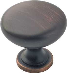 BP53005ORB Cabinet Knob, 1-1/8 in Projection, Traditional, 1-1/4 in, Zinc, Oil-Rubbed Bronze