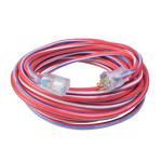 2549SWUSA1 Extension Cord, 12/3 SJTW Cable, Female, 100 ft L, 15 A, 125 VAC, Blue/Red/White