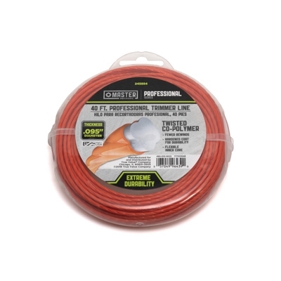 245854 Trimmer Line, 0.09 in Dia, 40 ft L, Co-Polymer