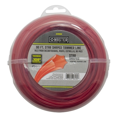 245868 Trimmer Line, 0.1 in Dia, 100 ft L, Red