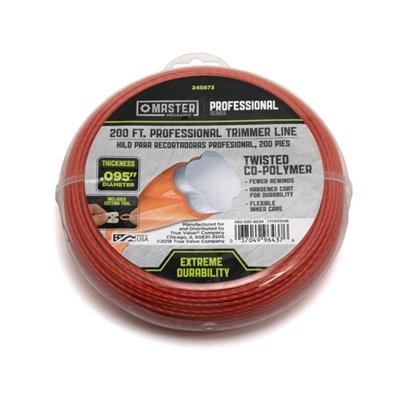 245873 Trimmer Line, 0.09 in Dia, 200 ft L, Co-Polymer