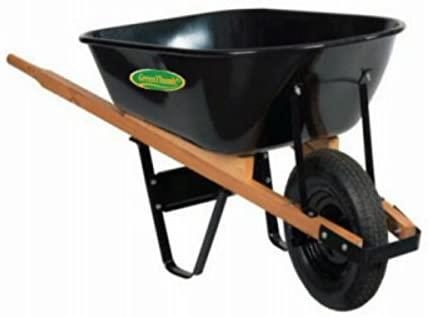 WB6402GT Wheelbarrow, 6 cu-ft Volume, Poly, 1-Wheel, Pneumatic Wheel, 8 in Wheel