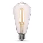 ST1960M2950CAFIL2 Filament LED Lamp, Decorative, ST19 Lamp, 60 W Equivalent, E26 Medium Lamp Base, Clear