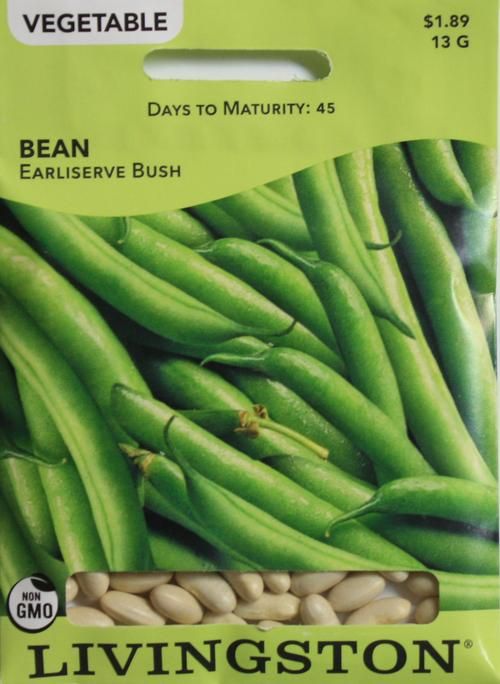 Y4025 Earliserve Bush Bean Seed, Bean, 13 g Pack