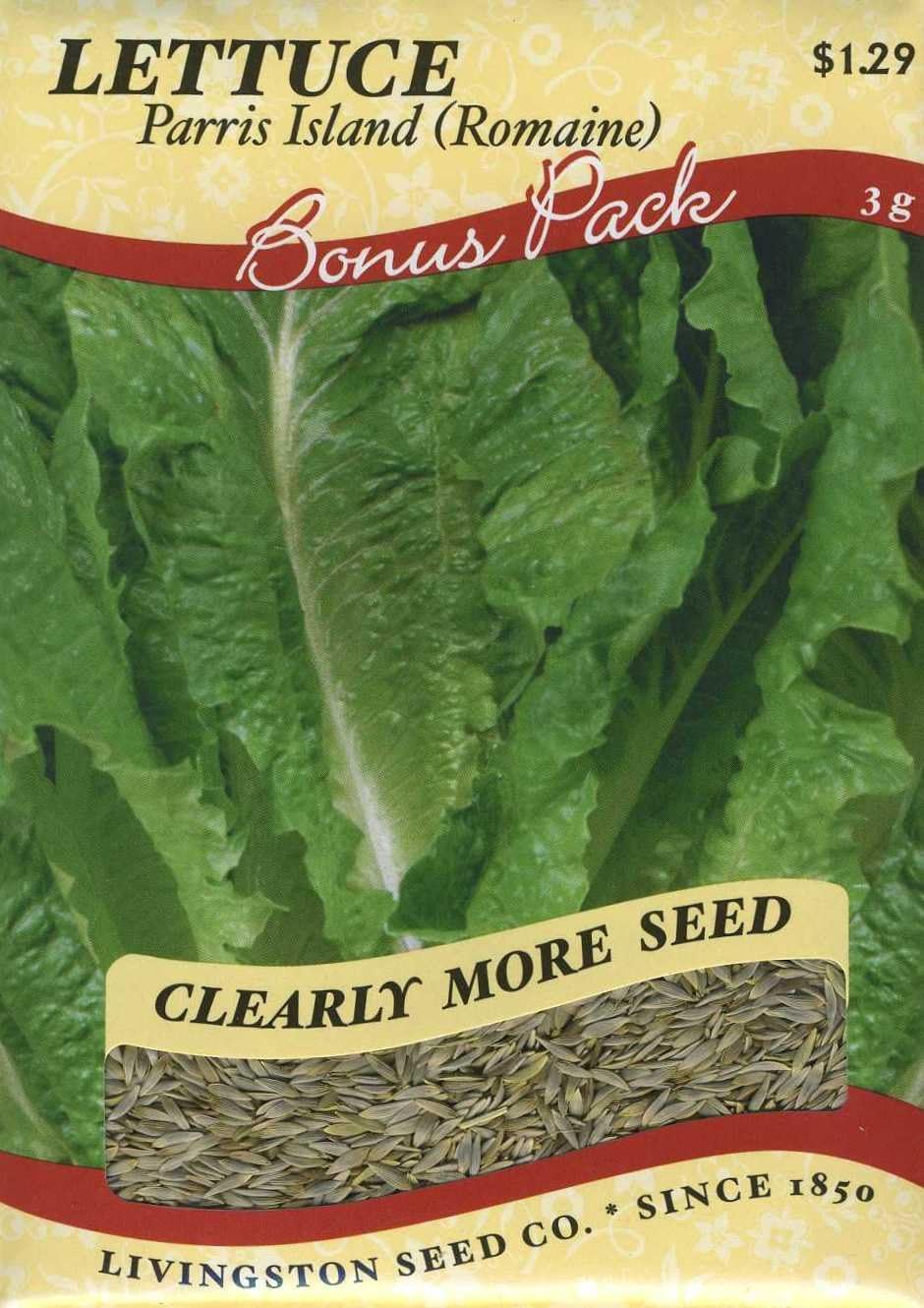 Y4410 Parris Island Lettuce Seed, Lettuce, 1.5 g Pack