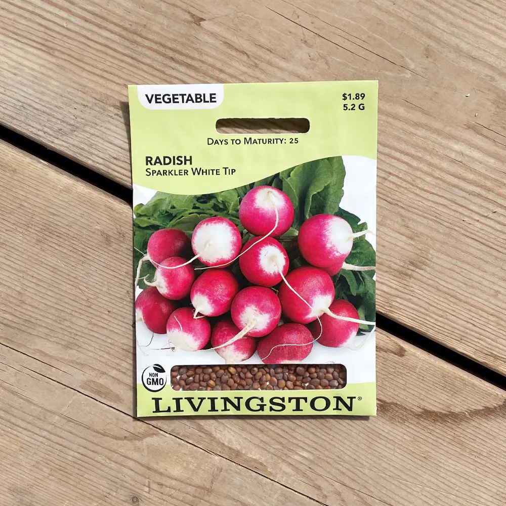 Y4705 Sparkler White Tip Radish Seed, Radish, 4.8 g Pack