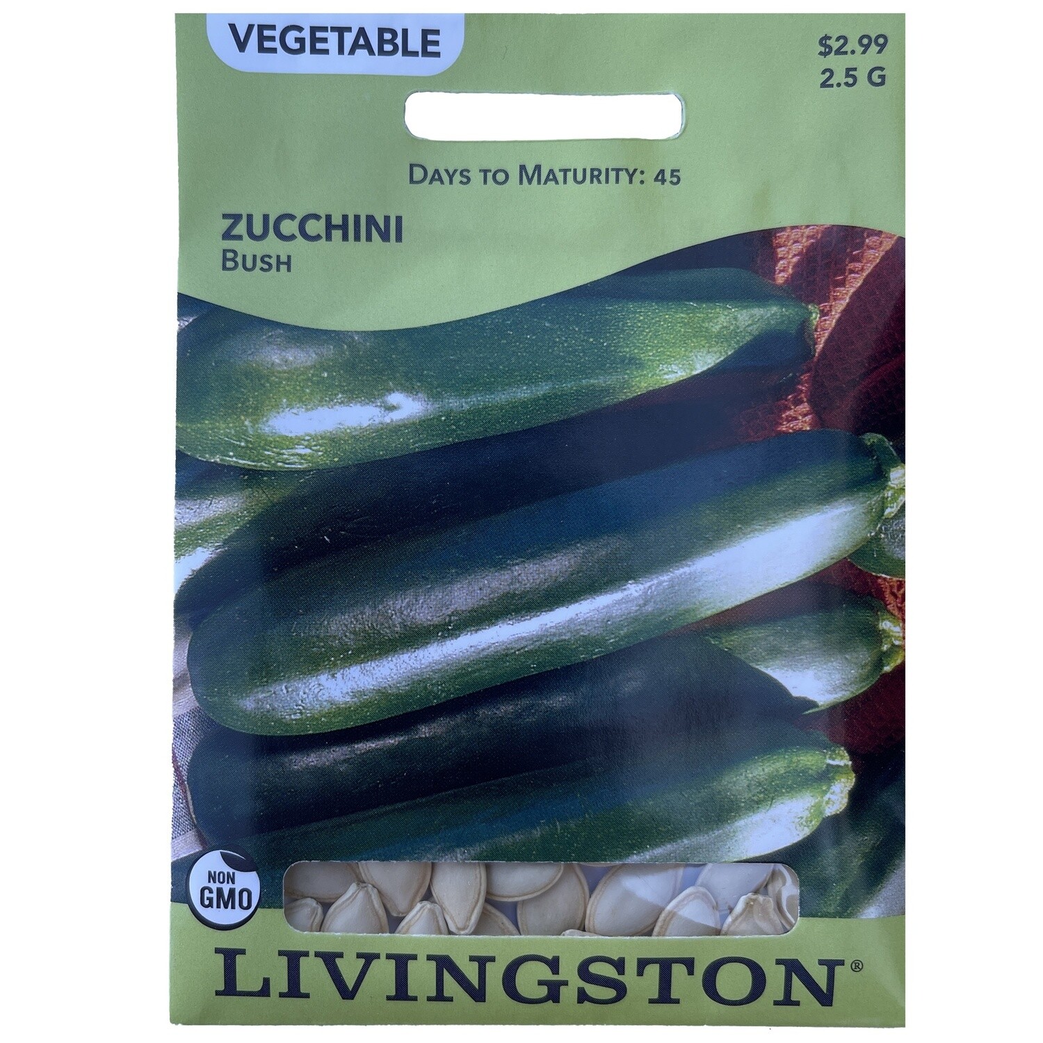 Y4870 Bush Zucchini Squash Seed, Squash, 2.5 g Pack