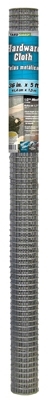 308222B Hardware Cloth, 5 ft L, 36 in W, 19 ga, 1/2 in Mesh, Steel, Galvanized, Multi-Color