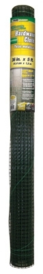 308254B Hardware Cloth, 5 ft L, 36 in W, 19 ga, 1/2 in Mesh, Steel, Galvanized/PVC/Zinc-Coated, Green