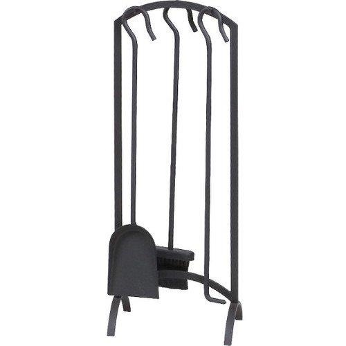 15959 Fireplace Tool Set, Steel, Black, Powder-Coated, 4-Piece