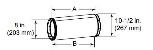 SL348 Chimney Pipe Section, 10-1/2 in OD, 48 in L