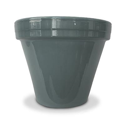 PCSBX-8-GY-TV Planter, 8-1/2 in Dia, 7 in H, 7-1/2 in W, Flower Design, Ceramic, Gray, Powder-Coated