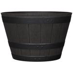 PVH6019TNI Planter, 12 in H, 19 in W, 19 in D, Round, Whiskey Barrel Design, Polyresin, Brown