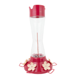 9202-2 Bird Feeder, 20 oz, Nectar, 6-Port/Perch, Glass/Plastic, Clear/Red, 14.8 in H, Hanging