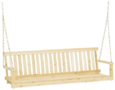 H-25 Porch Swing, 60 in OAW, 22 in OAD, 17-1/2 in OAH, Wood Frame, Natural Frame