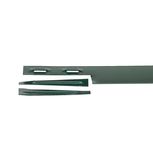 144SS Stake Edging, 49-1/2 in L, 3 in H, Steel, Green, Powder-Coated