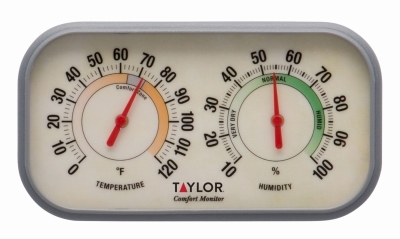5506 Monitor Thermometer and Humidity Reader, 0 to 120 deg F, 10 to 100 % Humidity Range