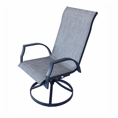 Four Seasons TV21100 Campton Swivel Rocker, 26.57 in OAW, 23.62 in OAD, 40.35 in OAH, Steel, Brown/Grey Sling Fabric