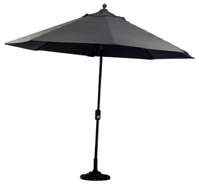 AZB00205H65 Patio Market Umbrella, 9 ft H, 104.72 in W Conopy, 104.72 in L Conopy, Octagon Canopy, Aluminum Frame, Polyester Fabric, Graphite Gray