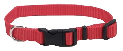 PE223998 Adjustable Dog Collar, 12 in L, 3/8 in W, Nylon, Red