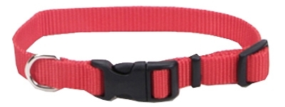 PE223997 Adjustable Dog Collar, 16 in L, 5/8 in W, Nylon, Red