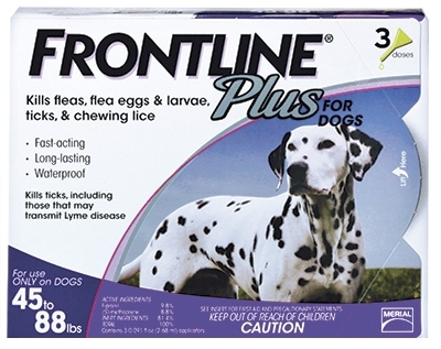 Frontline Plus Large Dog Flea & Tick Control, 3 Pack