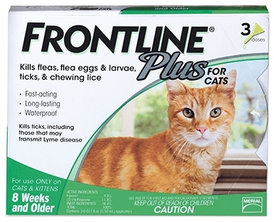 Frontline Plus Cat Flea & Tick Control, 3 Pack