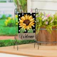 BF1H5JBGF325 Garden Flag, 18 in L, 12-1/2 in W, Polka Dot Sunflower, Welcome, Burlap
