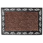 GrassWorx 10376817 Clean Machine 24 in. W X 36 in. L, Brown Wrought Iron Stems and Leaves Astroturf Door Mat