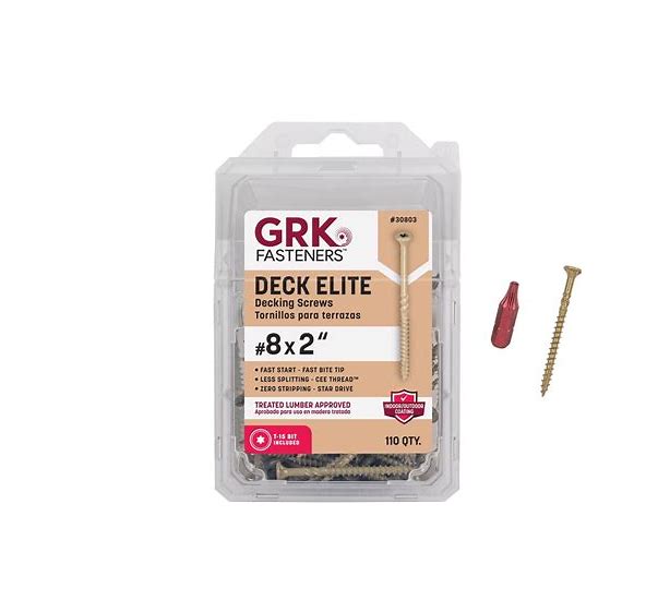 30803 Deck Screw, #8 Thread, 2 in L, W-Cut Thread, Countersink Head, Star Drive, Steel, 110 Pk