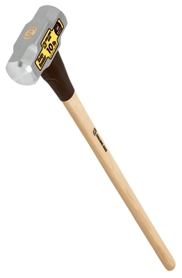 MD-10H-C/32427 Sledge Hammer, Steel Head, 2-13/20 in Dia Face, 10 lb Head, Hickory Handle, 36 in OAL