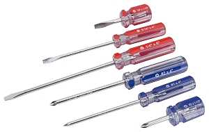 8177057 Magnet Tip Screwdriver Set with Rack, 6-Piece, Specifications: Phillips and Slotted Tips