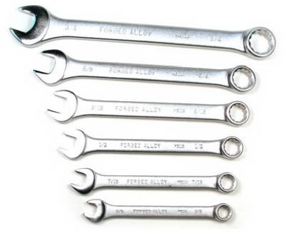 109959 Combination Wrench Set, 6-Piece, Mirror, Specifications: Metric Measurement